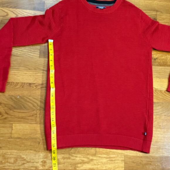 Izod Kids Boys XL 18 20 Red Long Sleeve Crewneck Ribbed Cotton Sweatshirt - Picture 3 of 9